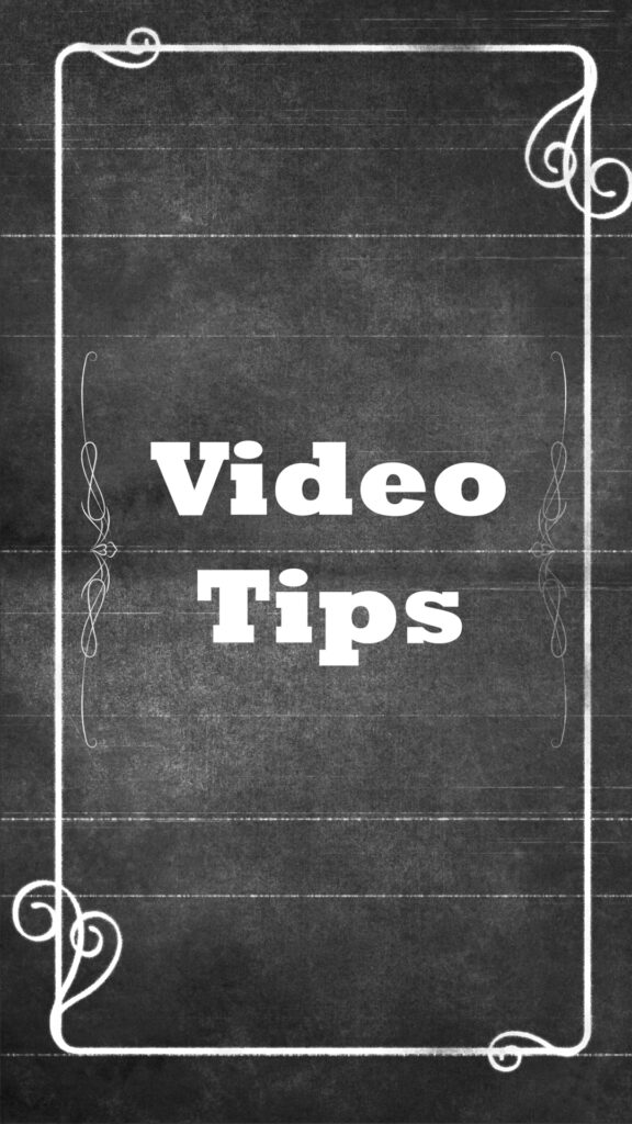Video Tips over Old Movie Background and Border